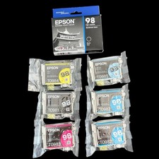 New Genuine Epson 98 Ink T0981-T0985 Artisan Open Box Lot Of 7 picture