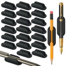 Adhesive Pencil Holders 20 Pack Silicone Flexible Desk Wall Black VZZNN Marker picture