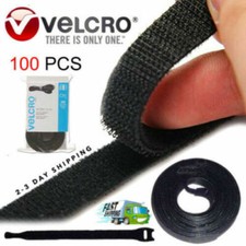 100 VELCRO Brand Ties Cable Cord Organizer Wraps Reusable Die Cut Strap 8