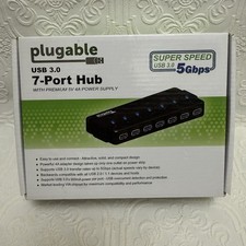 Plugable 7 Port USB 3.0 Hub with Dual Charging Ports SUPER SPEED 5 Gbps New picture