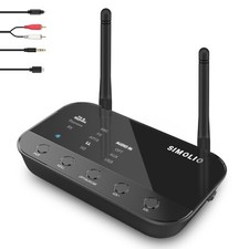 SIMOLIO Bluetooth Transmitter Receiver for TV Home Stereo, aptX Low Latency & HD picture