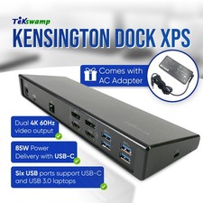 OEM Kensington USB-C Universal Dual 4K Dock Station for XPS 13 9343 9350 w/AC picture