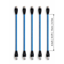 5-Pack 6-inch Cat6 Ethernet Patch Cable - Custom Short Length Blue - Tested picture
