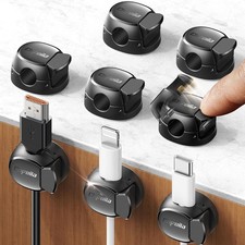 8 Pack Cable Clips Cord Organizer Quick Lock Wire Holder Home Office Desk picture
