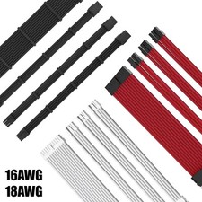 PC Gaming Desktop ATX 24PIN 8PIN 6+2PIN Soft Braided 16-18 AWG Extension Cable picture