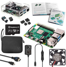 Raspberry Pi 4 Starter Kit Complete Includes 64GB Micro SD Fan Case Power Supply picture