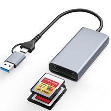 Professional CFexpress Type A and SD Dual-Slot Memory Card Reader with USB 3.... picture