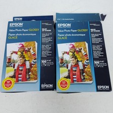 Sealed in OB-2PK Epson Value Photo Paper Glossy 100 Sheets 4x6