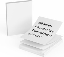 Thermal Printer Paper 8.5 X 11 Inch, 200 Sheets US Letter Size Thermal picture