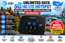 NETGEAR MR5100 5G Hotspot Rural Internet RV WiFi Unlimited Data AT&T 30 Days picture