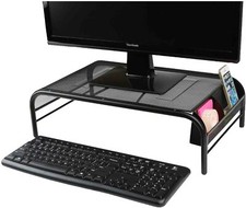 Mind Reader MESHM-BLK Metal Mesh Monitor Stand with No Drawer, Black picture