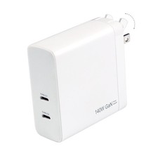 140W USB C Charger, DERLULU GaN Fast 2-Port USB-C Compact, white picture