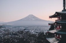 Landscape mount fuji nature japan snowy peak Custom Gaming Mat Desk picture