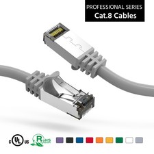 20 Pack of 3Ft CAT8 S/FTP Ethernet Network Cable Gray 26AWG picture