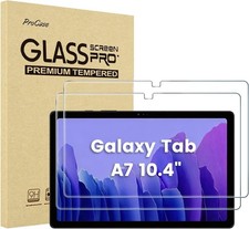 2 Pack Clear Tempered Glass Screen Protectors for Galaxy Tab A7 10.4