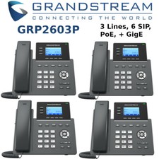 4 Grandstream GRP2603P 3-Line 6 SIP Office Phone + Dual Gigabit PoE picture
