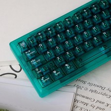 114 Keys Green Transparent Keycaps PC Cherry Profile Clear Set picture