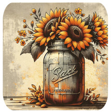 SUNFLOWERS IN A JAR FALL MOUSEPAD MOUSE PAD THICK 9