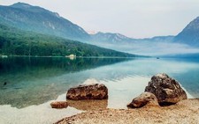 Landscape lake nature mountains water Custom Gaming Mat Desk picture