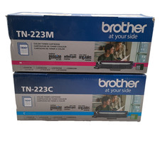 Lot of 2 Brother TN-223 Toner Cartridge Cyan Magenta picture