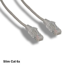 KNTK Gray 25ft Slim Cat6a UTP Patch Cable 28AWG Ethernet RJ45 Network Snagless picture