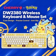 CHERRY x Pokémon DW2380 Pikachu Edition — Wireless KB & Mouse Set picture
