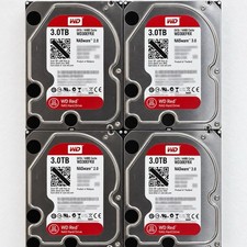 Lot of 4 Western Digital WD Red 3TB WD30EFRX Internal NAS SATA Hard Drives picture