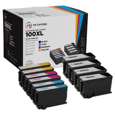 LD 10 Pack 14N1068 100XL 100 Black Color Ink Cartridge Set for Lexmark Printer picture