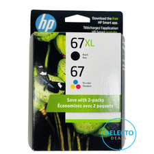 GENUINE 2-Pack HP 67XL Black & 67 Tri-Color ink cartridge 3YP30AN SEALED 2027 picture