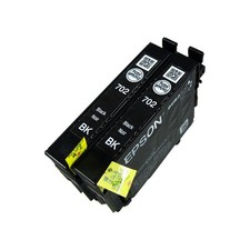 2PK Genuine Epson 702 Black DuraBrite Ink Cartridge WF3720 WF3730 (NOT Initial) picture