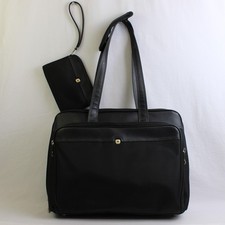 Wenger Swiss Gear Black Faux Leather Computer Case Shoulder Bag 13
