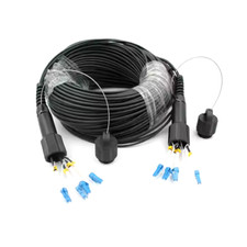 100M LC-LC SM 4 Strand Armored Field TPU Optic Patch Cord Cable Waterproof Head picture
