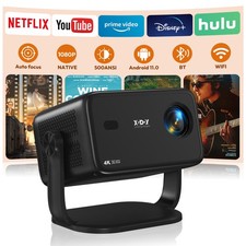 4K Smart Projector 18000 Lumen LED 1080P WiFi Bluetooth UHD Home Theater US picture