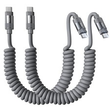 LISEN Coiled USB C Cable 2 Pack 60W Chubby C to C 4FT, Space Gray picture