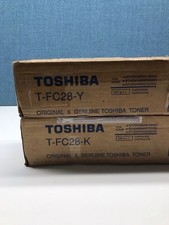 Lot of 2 Toshiba (1x T-FC28-K Black), (1x T-FC28-Y Yellow) Toner Cartridges picture