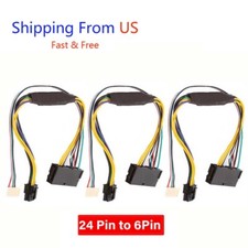 3pcs 24 Pin to 6 Pin ATX PSU Power Adapter Cable for Dell OptiPlex and More MB picture