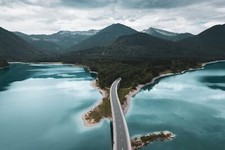 Landscape aerial view road highway clouds trees paul Custom Gaming Mat Desk picture