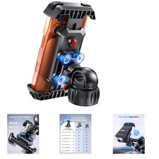 Motorcycle Phone Mount Dual Shock Absorption 4.7-7 Inches Handlebar Compatible picture