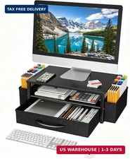 Ekisemio Desk Organizer and Accessories, 2-Tier Computer Monitor Stand Riser wit picture