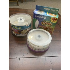 Memorex Printable DVD+R Verbatim LightScribe & Maxell Sleeves Blank Media Lot picture