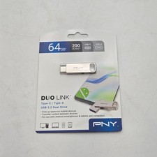 PNY 64GB Duo Link USB-C & USB-A 3.2 Dual Drive 200MB/s - New In Box picture