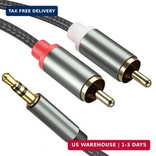 3.5mm to RCA Cable - 3.3FT 2 in 1 Aux Audio Adapter with Nylon Braided Y Splitte picture