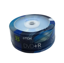 New TDK DVD+R 25pk RW 16x 4.7 GB Discs Brand New Sealed picture