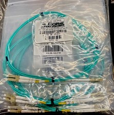 QTY of 10 Core Cables Duplex Fiber Optic Patch LC-LC Aqua OM3 10G 1m 36-100-01M picture