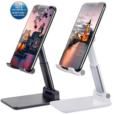 2 Pcs Cell Phone Stand for Desk Small&Foldable&Portable, Black+White picture