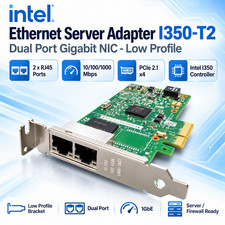 Intel I350-T2 Dual Port Gigabit Ethernet Server Adapter PCIe x4 Low Profile NIC picture