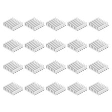 14x14x4mm Silver Tone Sticky Aluminum Heatsink Electronics Cooler 20 Pcs picture