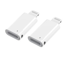 CREHAO 2Pack Lightning Male to USB C Female Charging Adapter White picture