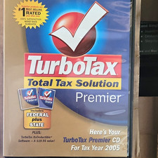 TurboTax Premier 2005 Tax Preparation CD Federal + State Win/Mac English 1 PC picture