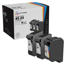 LD Products 3PK Replacement for HP 45 Black & HP 23 Color Inkjet Cartridges picture